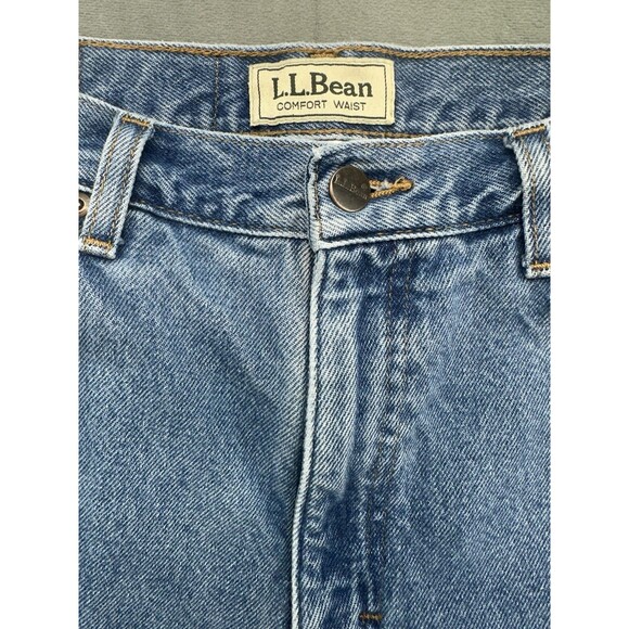 LL Bean Jeans Mens 36x30 Comfort Waist Flannel Lined 212508 Mid Rise Blue - Picture 4 of 12